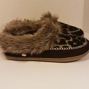 leopard print moccasin slippers